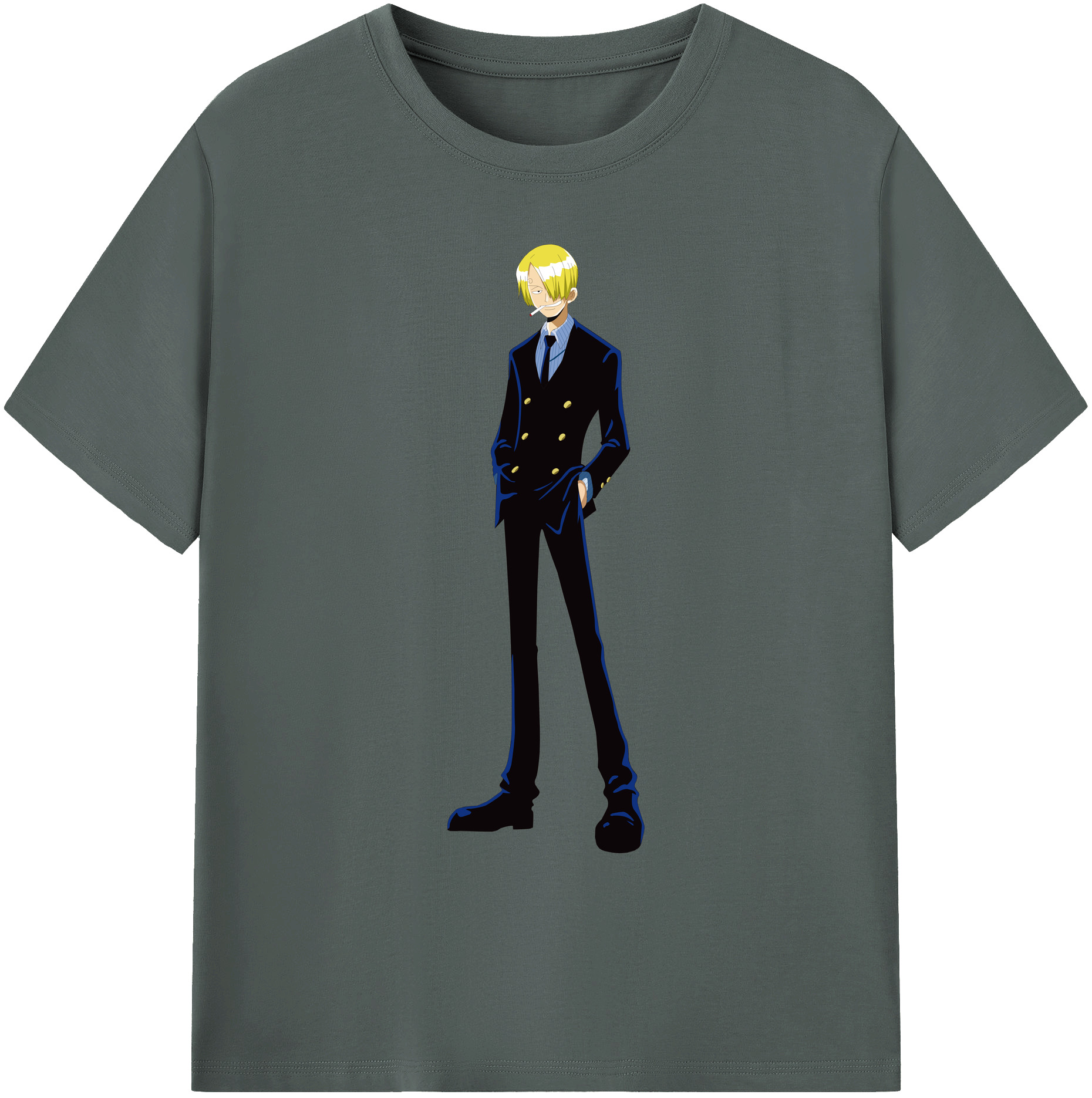 （画像用） ワンピース サンジ ONE PIECE Sanji 綿100％ メンズ半袖Tシャツ｜肌触りやわらか＆通気性